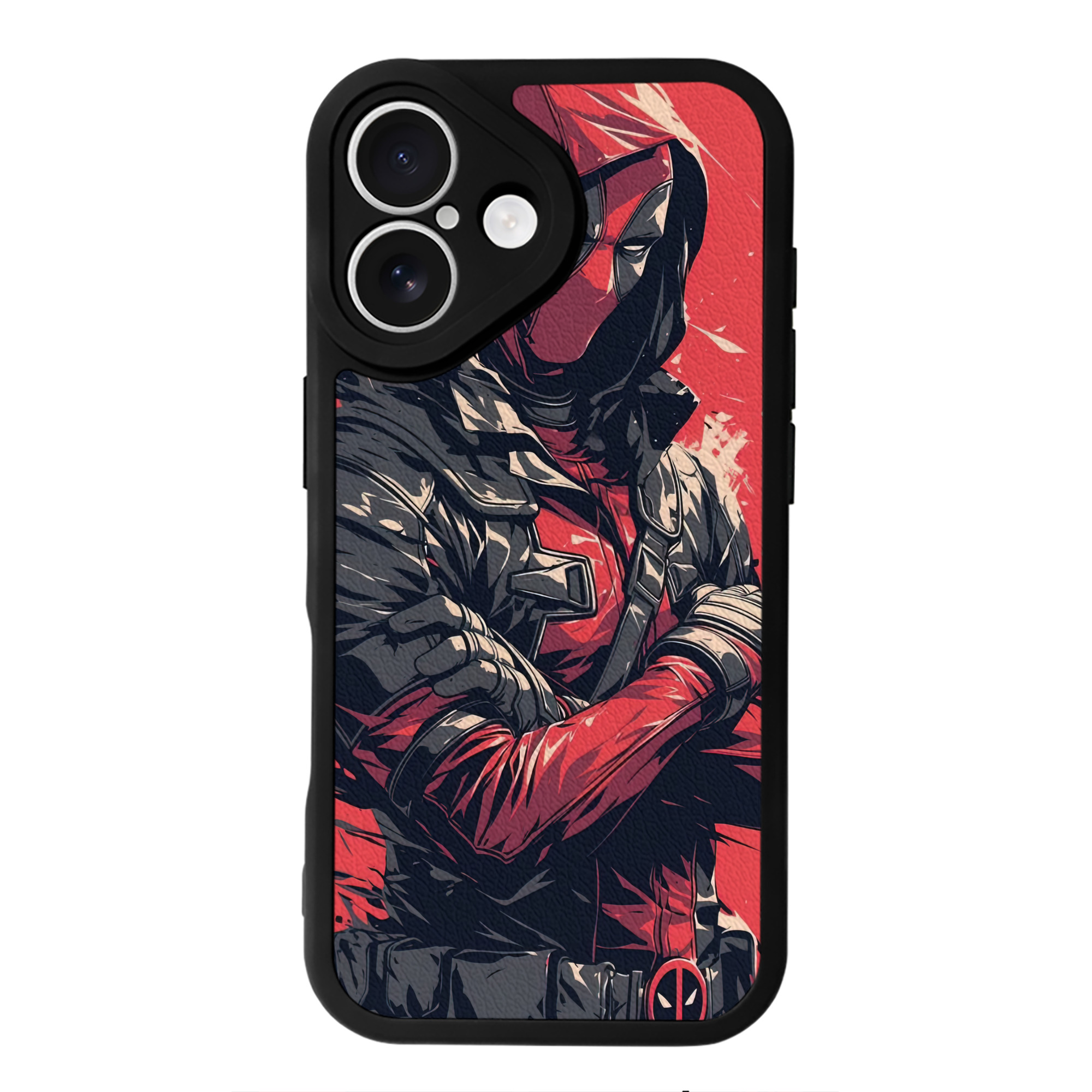 （画像用） Deadpool デッドプール 【iPhone 16シリーズ対応】シリコンスマホケース（レザー調） 材質：シリコン